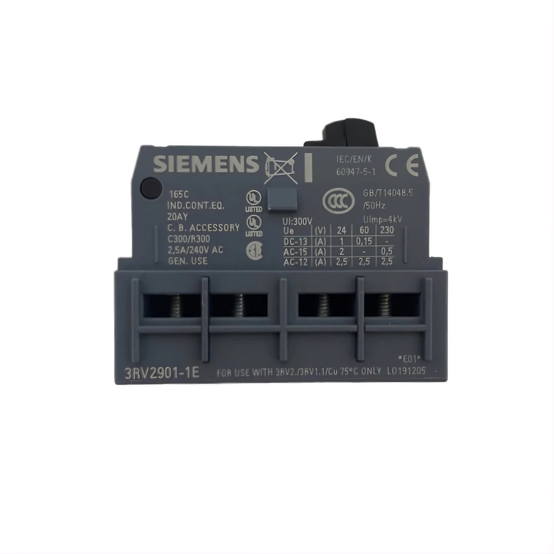 Siemens Energy 3RV29011E Transverse Auxiliary Switch